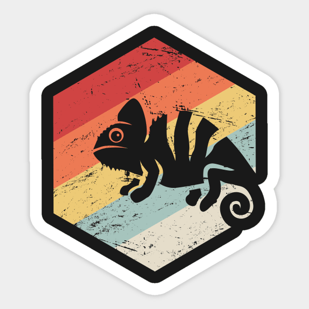 Retro Vintage Chameleon Lizard Icon Sticker by MeatMan